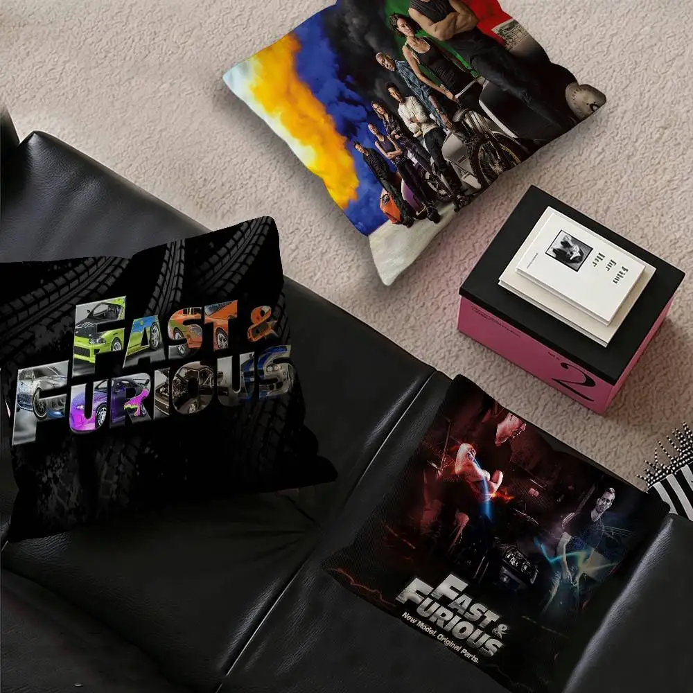 Action Movie Series Fast F-Furious Cushion Cover Car Throw Pillow Case For Sofa Car Christmas Gift 40x40cm 45x45cm