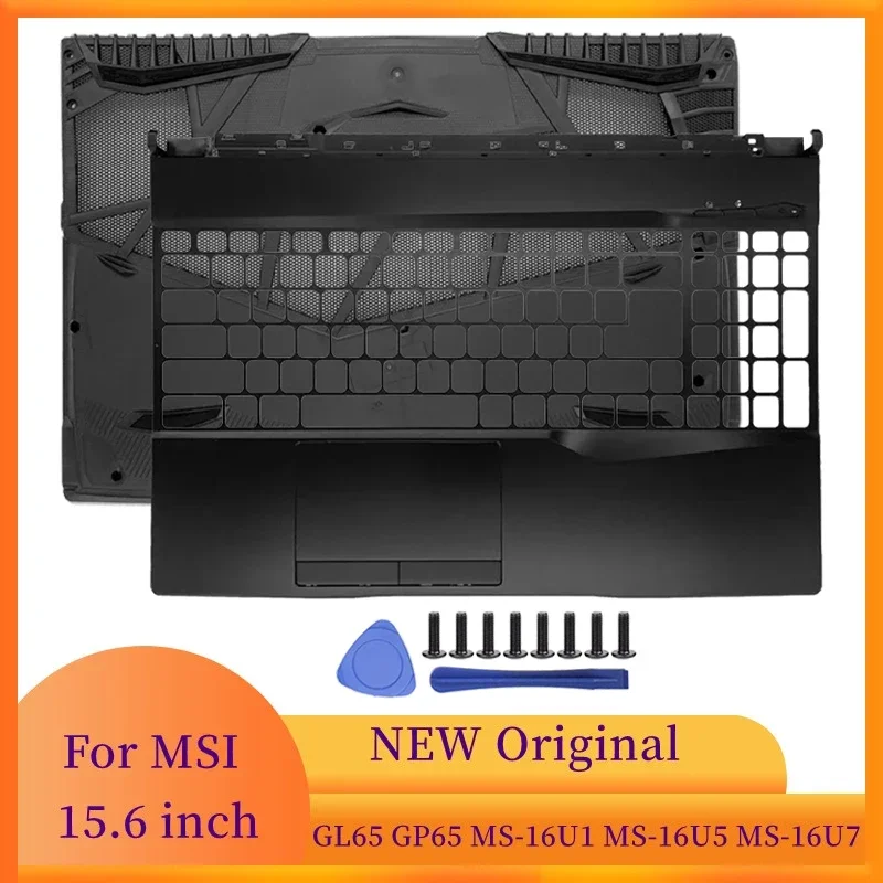 NEW Laptops Case Frame For MSI GL65 GP65 MS-16U1 MS-16U5 MS-16U7 Palmrest Top Case Bottom Case Cover Black Laptop