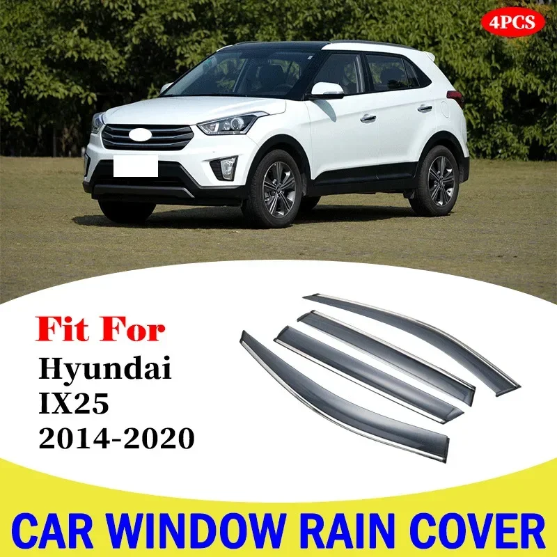 

Car window Deflectors For Hyundai IX25 Car Wind Deflector Guard Rain Vent Sun Visor Cover Styling Accessories 2014-2020