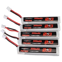 5Pcs URUAV 3.8V 300mAh 70C/140C 1S Lipo Battery PH2.0 Plug for Eachine TRASHCAN