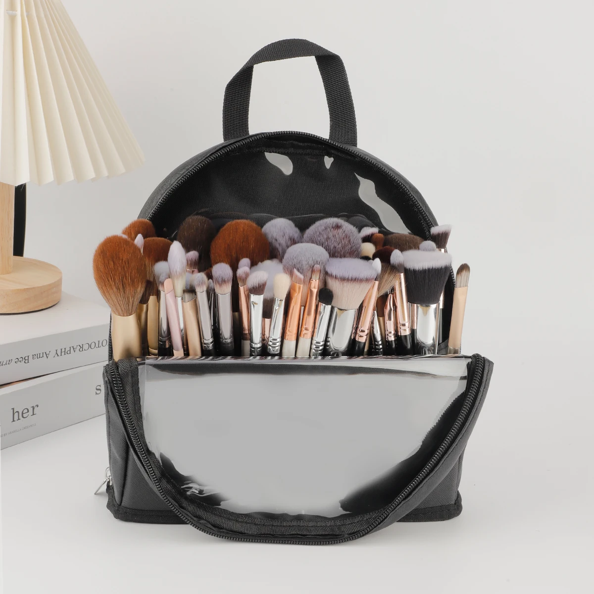 1 Uds. Nueva bolsa de maquillaje de nicho, almacenamiento de brochas de maquillaje de gran capacidad, bolsa con cremallera cruzada diagonal, bolsa de almacenamiento de lavado simple portátil