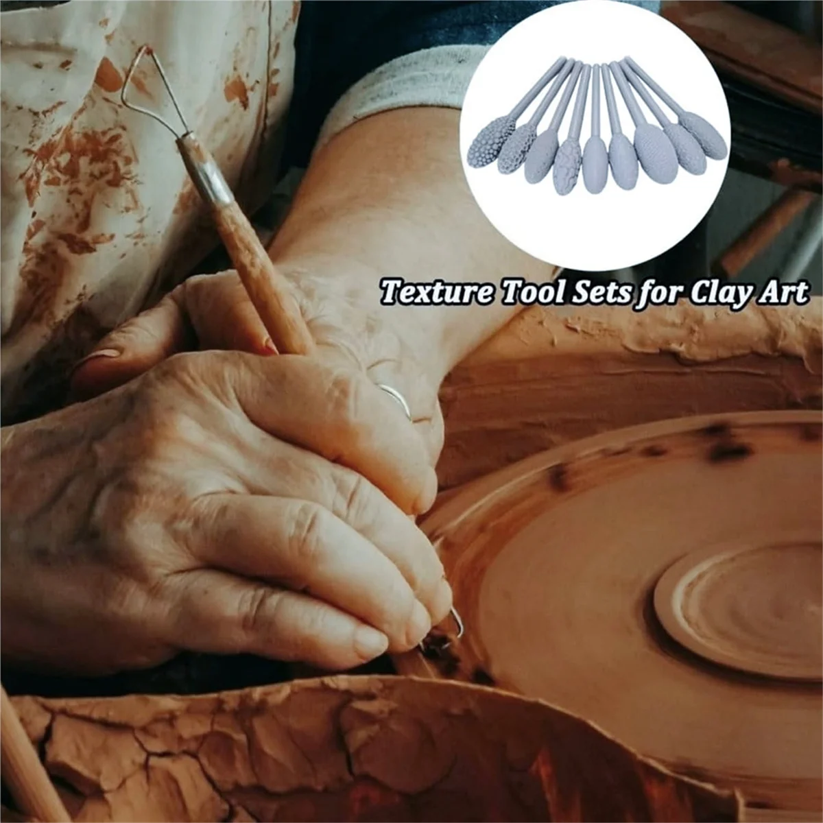 AA98 2set Clay Art Texture Tool Set for Tile and Ceramic Modeling,Ceramic Tools Kit Pottery Tools