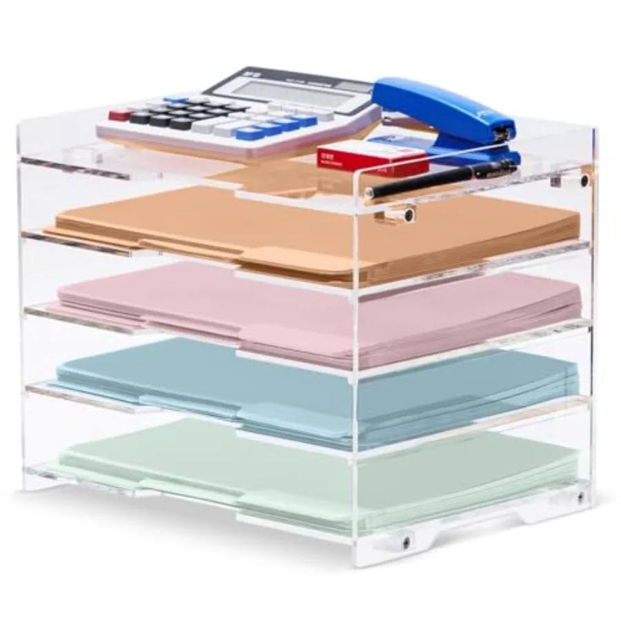 

Органайзер для бумаг, лоток для писем, аксессуары для офиса и дома, прозрачный акриловый лоток для хранения на рабочем столе