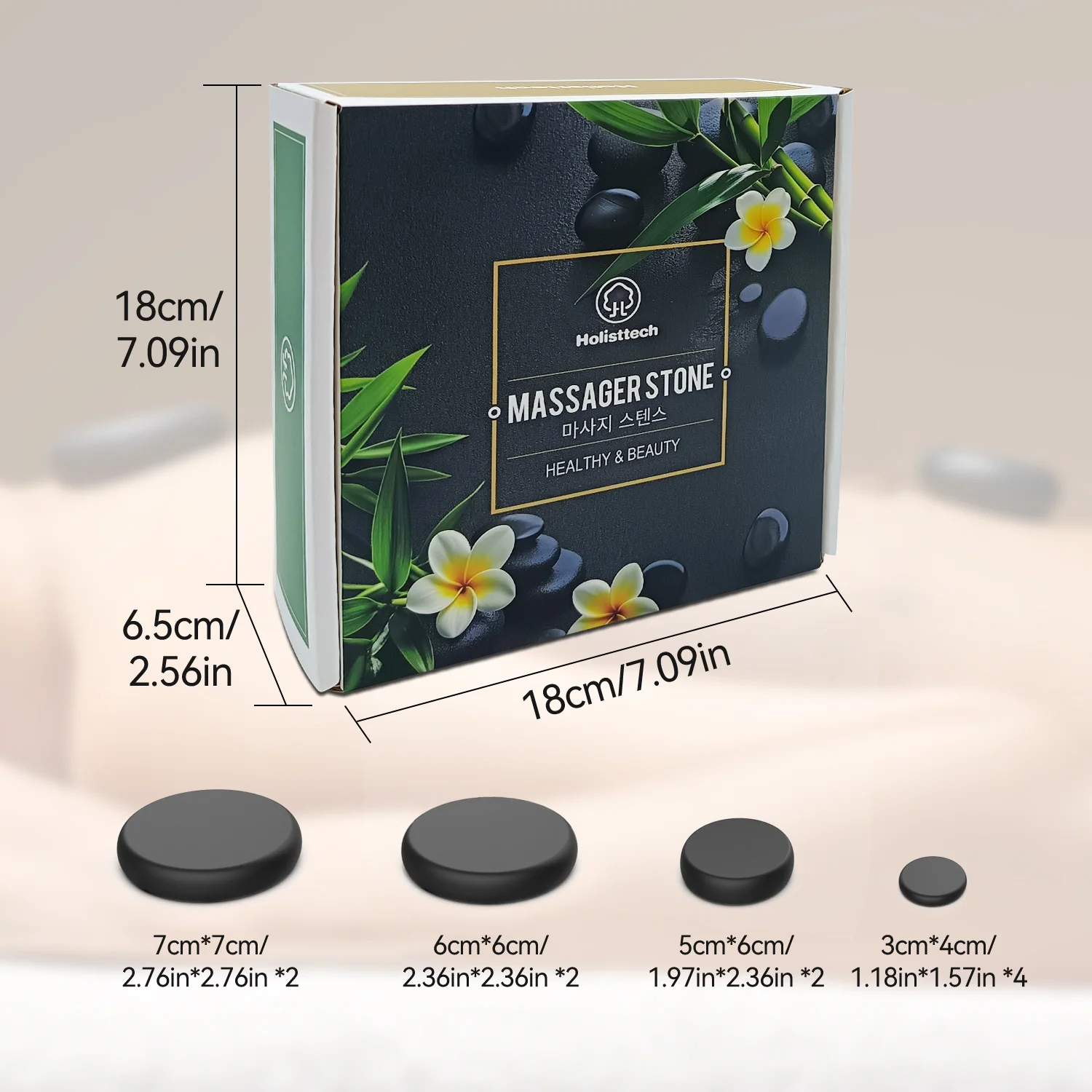 Massage Hot Stone Set,10 Piece Black Hot Stone Massage Set,Hot Massage Stone for Professional or Home Spa,For Body Massage