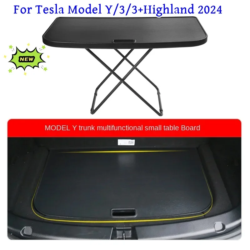 For Tesla Model Y/3/3+Highland 2024 Rear Luggage Box Table Camping Folding Travel Accessories Portable Outdoor Rest Table Model3