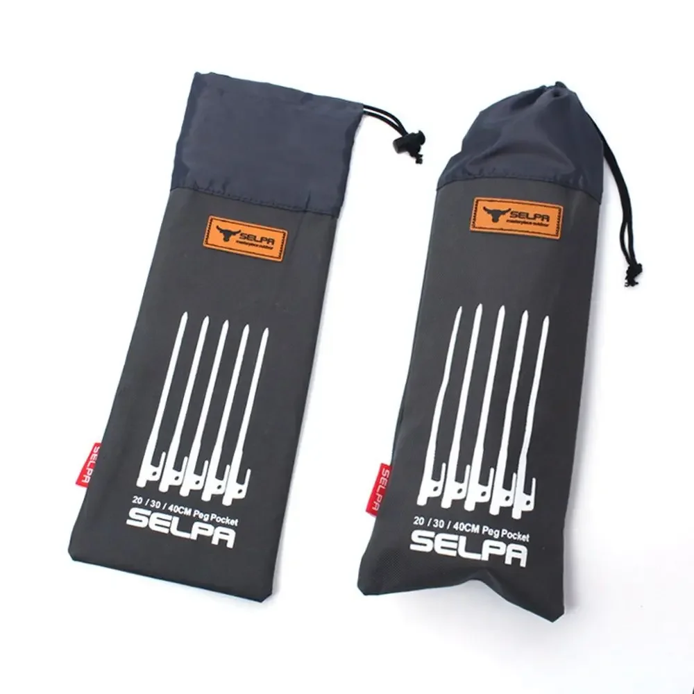 20/30/40CM Tent Pegs Pouch Multi-function Tent Ground Nails Storage Bag Wind Rope Outdoor Travelling Camping Supplies