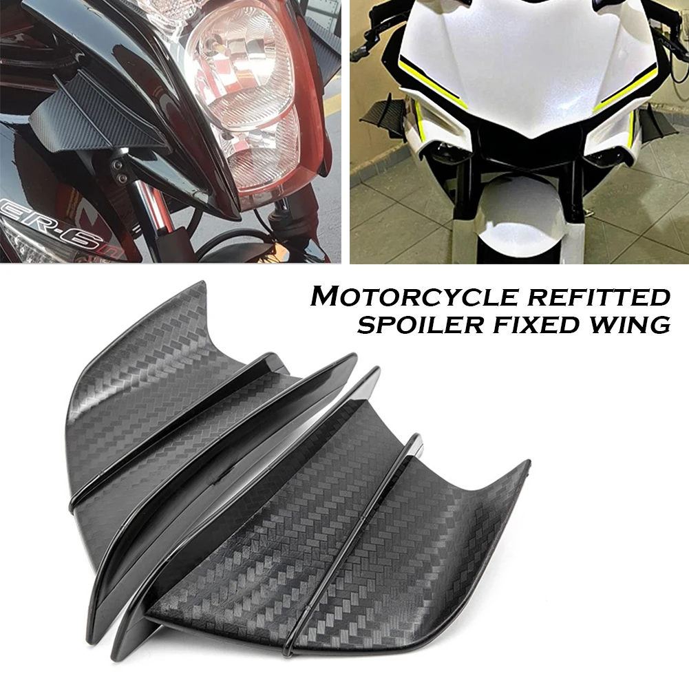 2X Universal Motorcycle Winglet Aerodynamic Spoiler Wing with Adhesive Motorcycle Decoration Sticker For Yamaha Suzuki Kawasaki