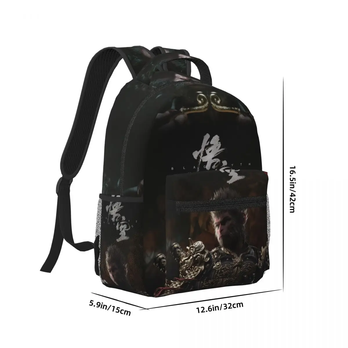 Black Myth: Wu Kong Printed Lightweight Casual Schoolbag For School, Outdoor, Shopping, Office 16.5in