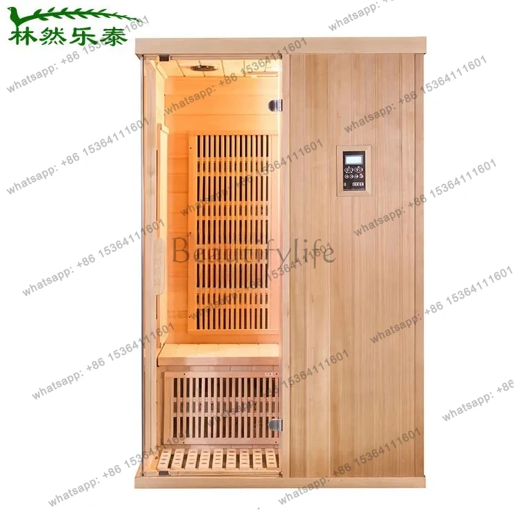 far infrared physiotherapy dry evaporation sweat detoxification Bianshi household solid wood steam room