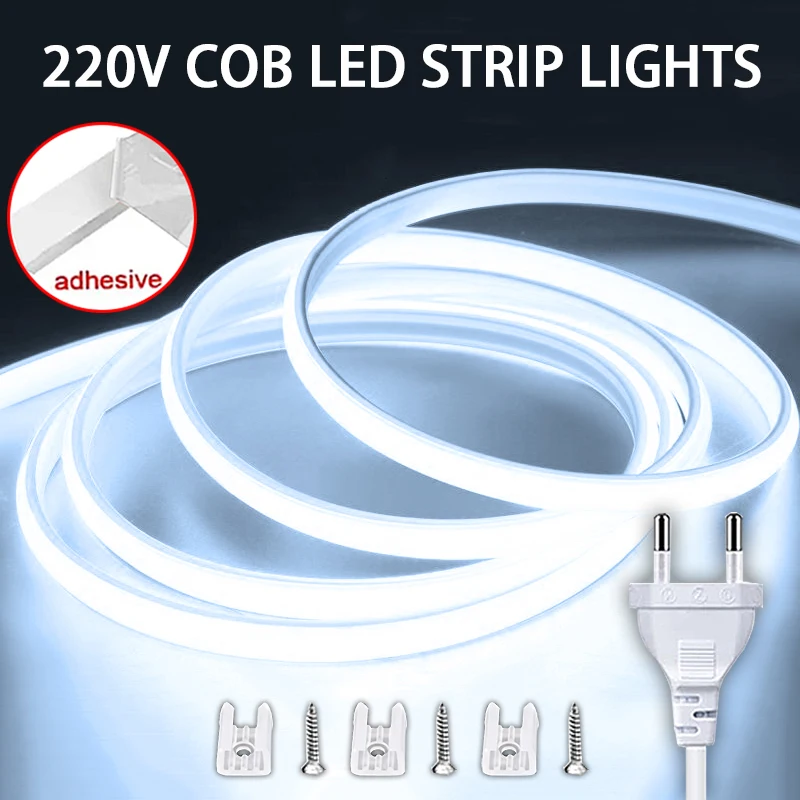 Striscia Led COB 220V per camera nastro Led impermeabile nastro flessibile ad alta luminosità per l\'illuminazione del giardino esterno della cucina