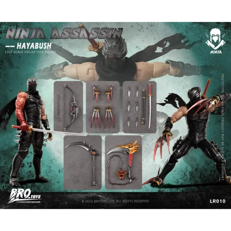Brotoys Ninja Assassin Ryu Hayabusa Action Figure PVC Model with Outfit And Sword Set - Desktop Ornament Collectible Toy Gift