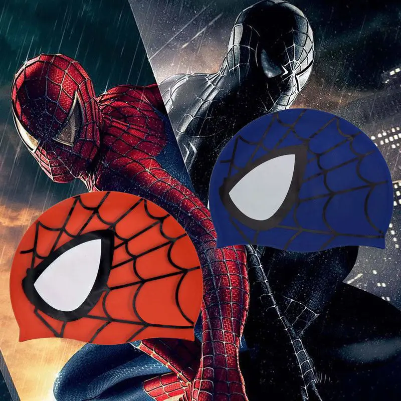 De Avengers 4-spiderman Leuke badmuts Gehoorbeschermer voor kinderen Waterdichte siliconen badmuts Comfortabel niet verstevigend hoofd