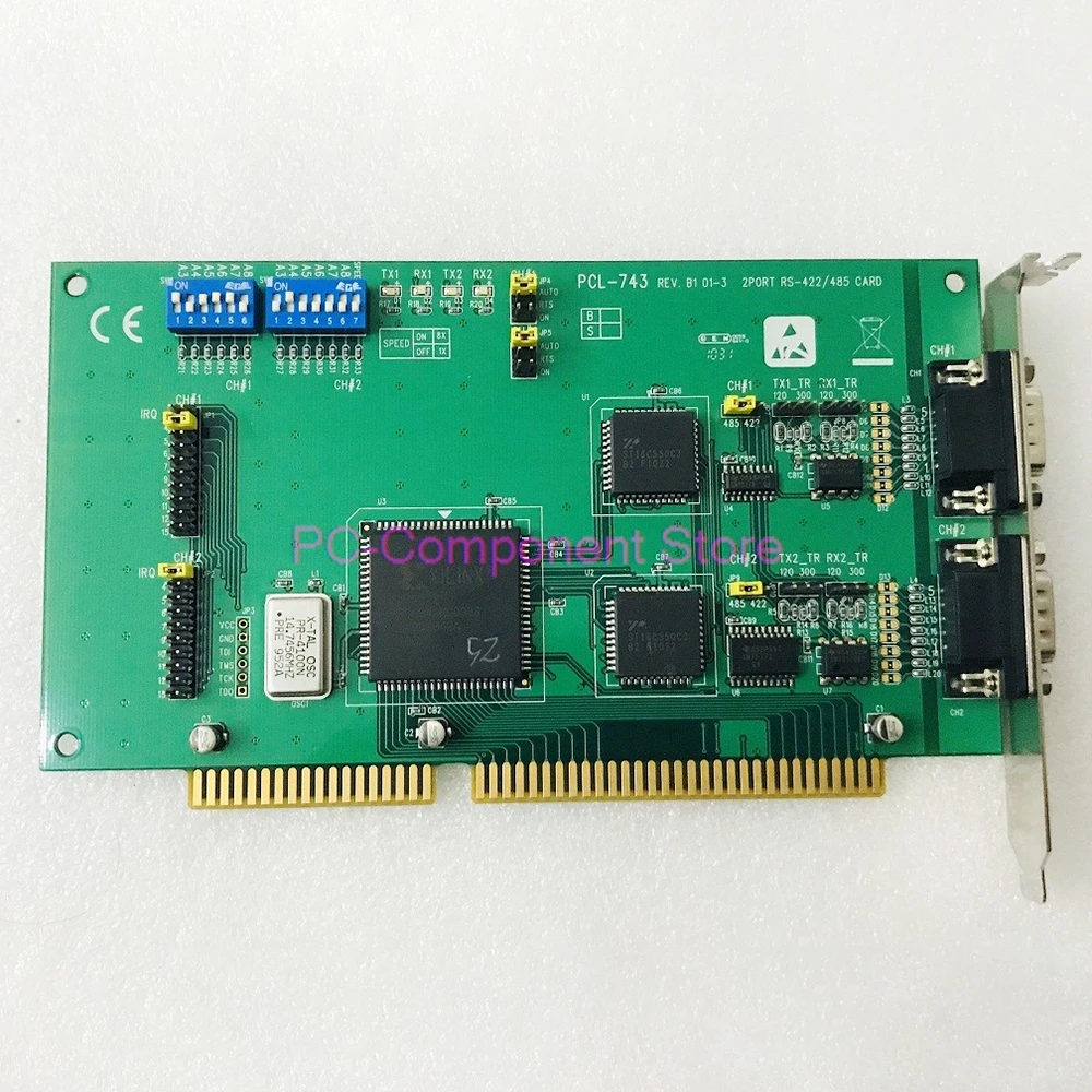 For Advantech RS422/485 CARD 2-Port Communication Card PCL-743 REV.B1