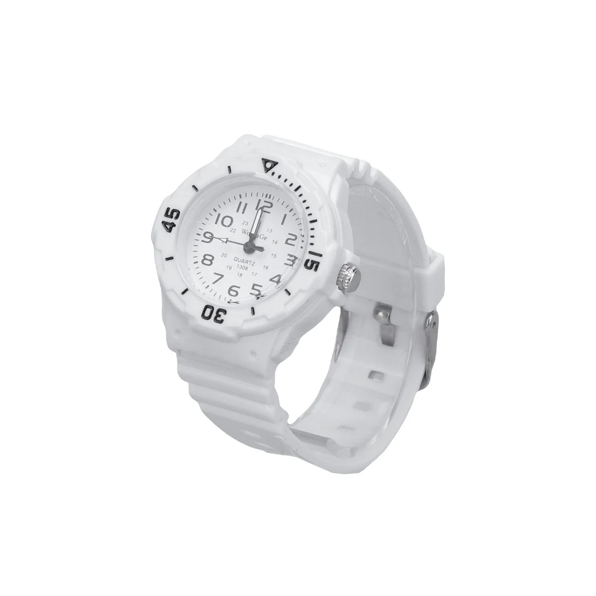 Silicone Quartz Watch For Kids White Arabic Numerals Children'S Sports Wristwatch With Precise Movement Comfortable Design