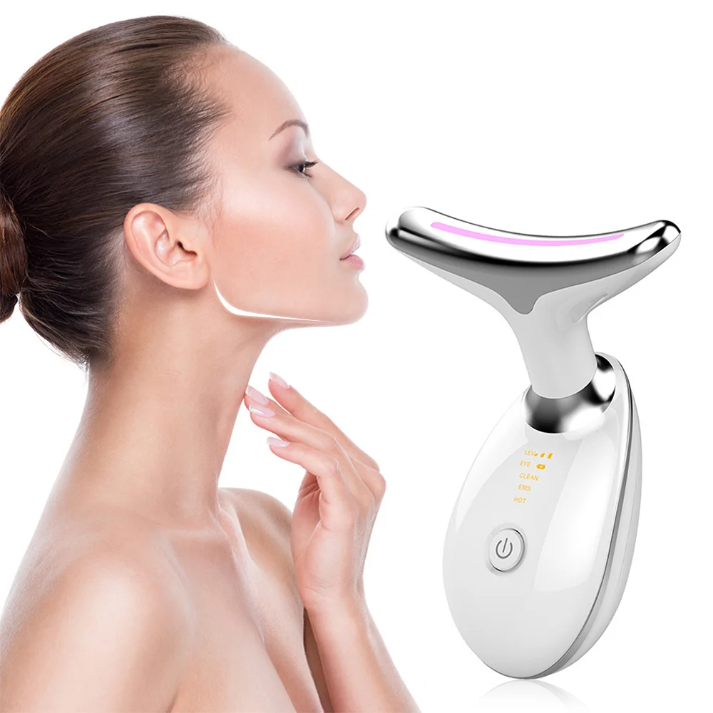 Beauty Neck Face Device LED Photon Therapy Neck Skin Tighten and Lifting Massager Double Chin Reducer Wrinkle Remover Skin Care