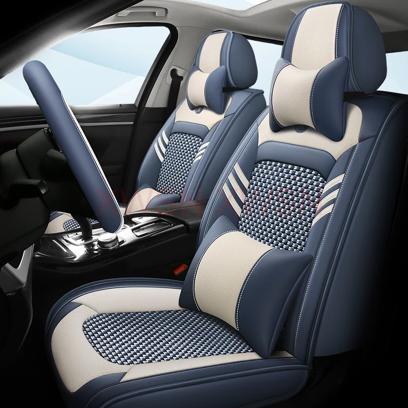 Universal Luxury Ice Silk Car Seat Cover for Geely All Models Geometry C Atlas Coolray Emgrand EC7 Tugella Interior Accessories