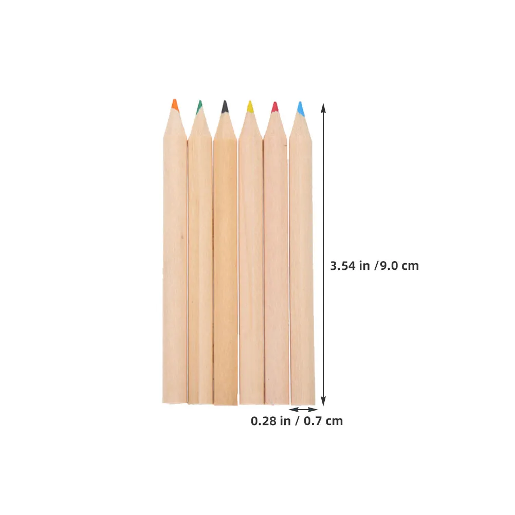 Mini Colored Pencils Set Three and a Half Inch Vibrant Wood Core Art Supplies for Drawing Travel