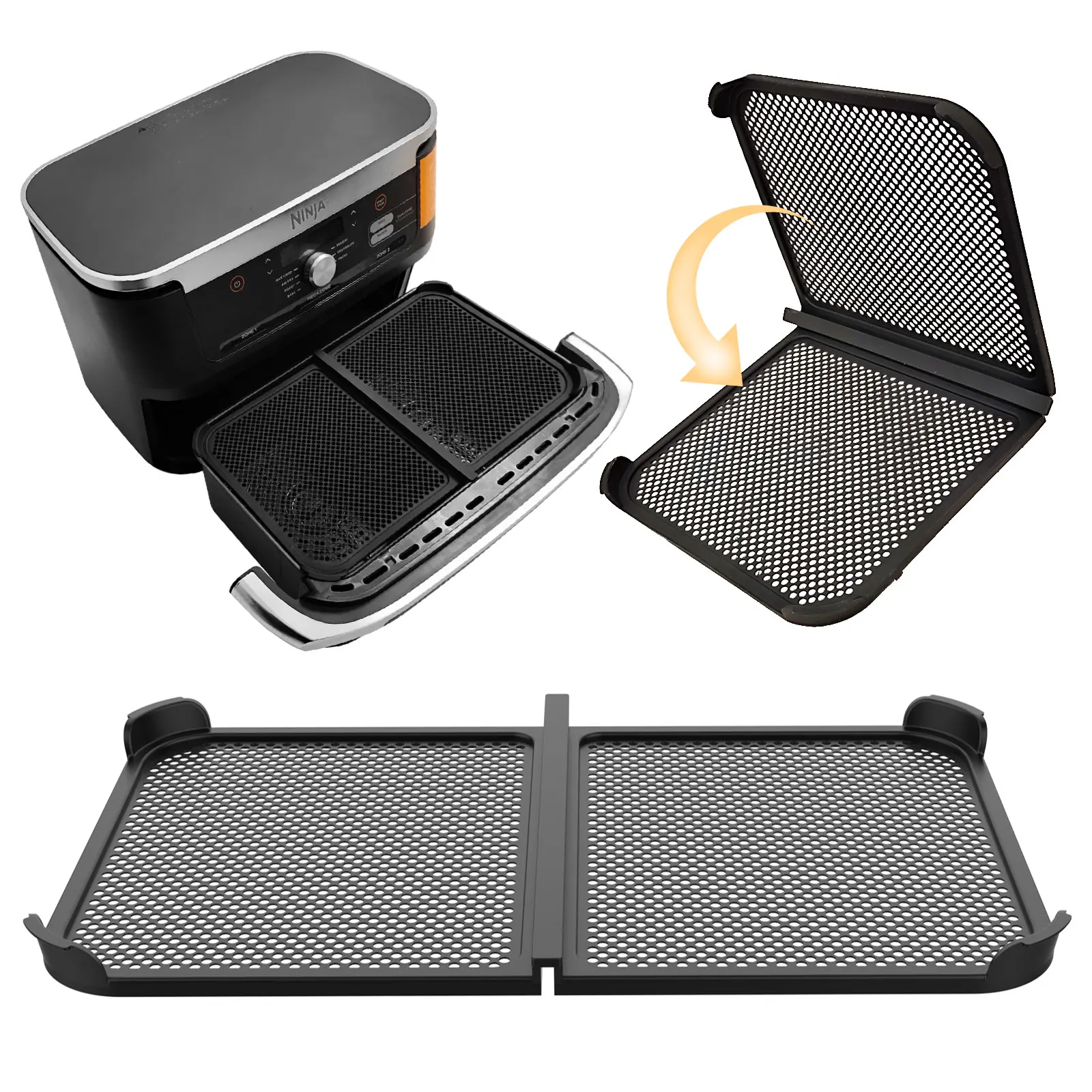 

Air Fryer Splash Guard Reusable Silicone Airfryer Splash Pad Effective Grease Splatter Shield Baking Accessories for Ninja AF500