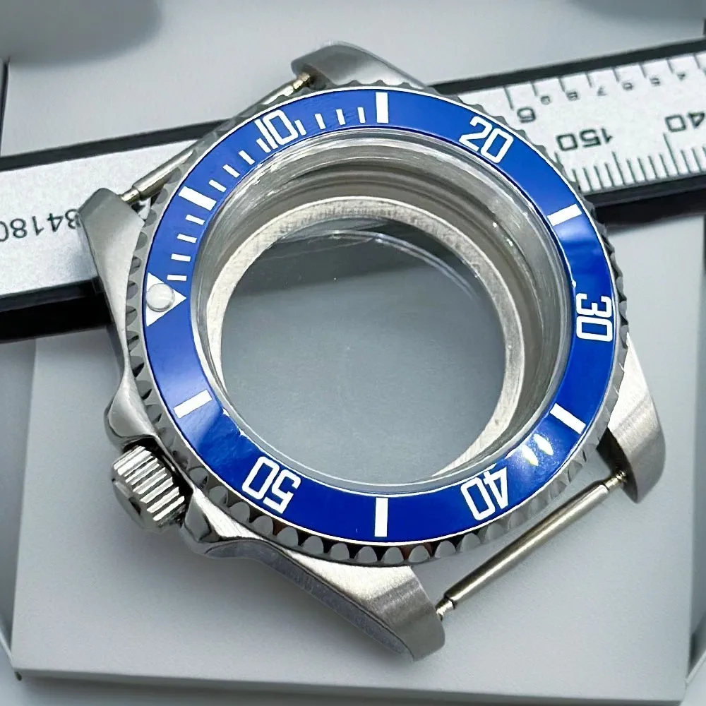 عودة شفافة الياقوت الزجاج الأسود PVD حالة 40 مللي متر ETA2836 NH35 36 Mingzhu DG2813 5833 ميوتا 8215 8205