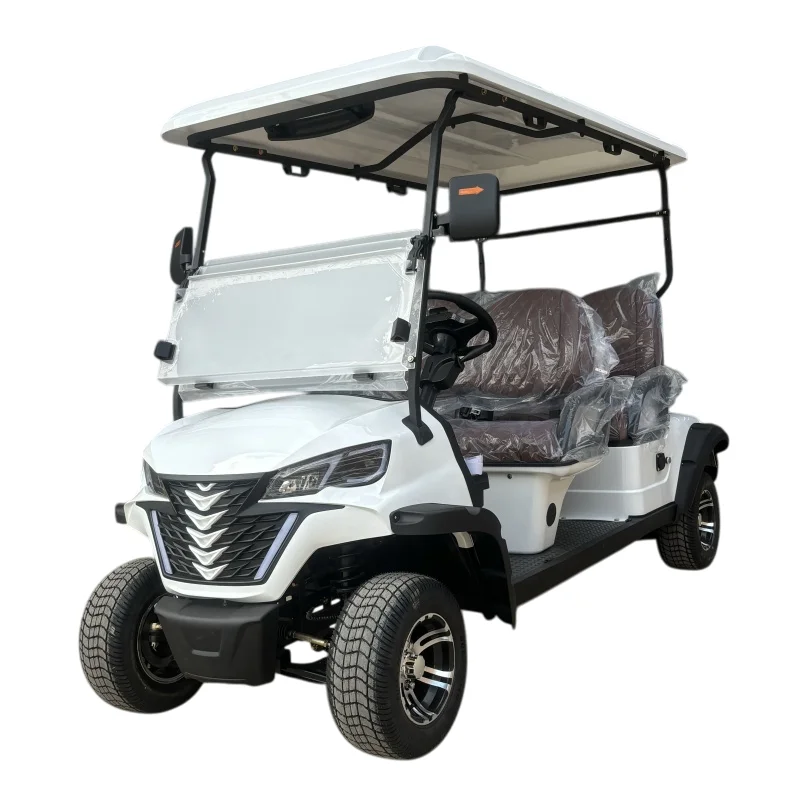 4 مقاعد على الطرق الوعرة الصيد عربة جولف كهربائية 4000 واط الأبيض نادي السيارات الكبار جولف سكوتر رخيصة عربة جولف كهربائية #1
