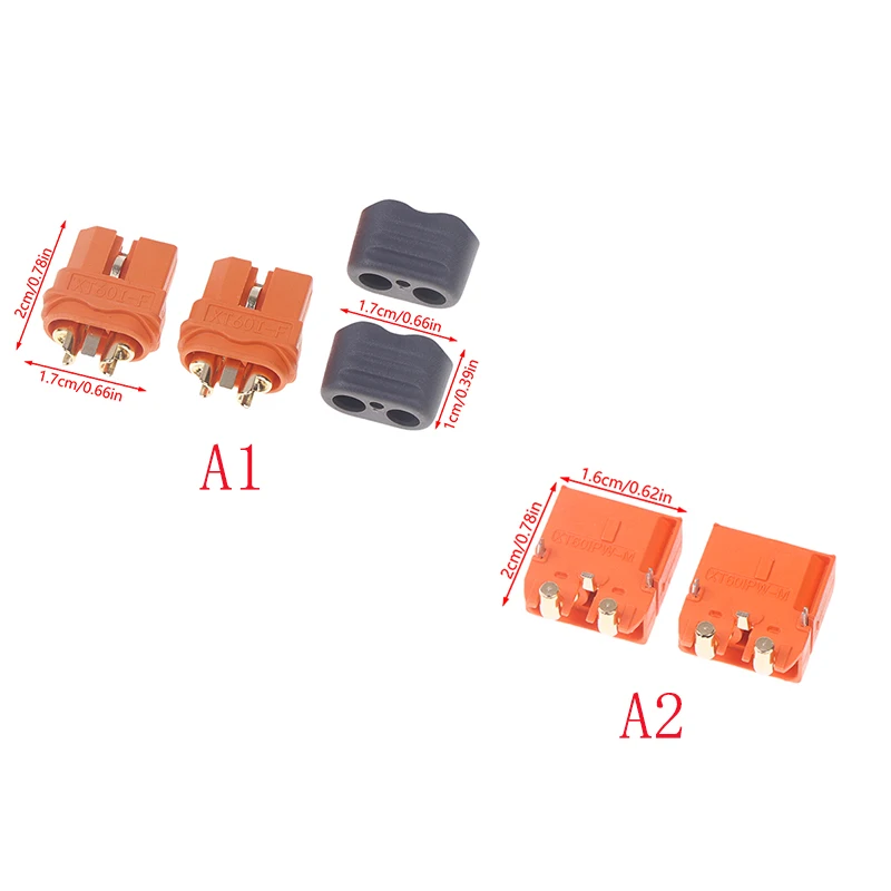 

2 PCS XT60I-F Xt60i Series With Signal 2 + 1 High Current Gold-plated Aviation Plug Male Female Connector XT60IPW-M