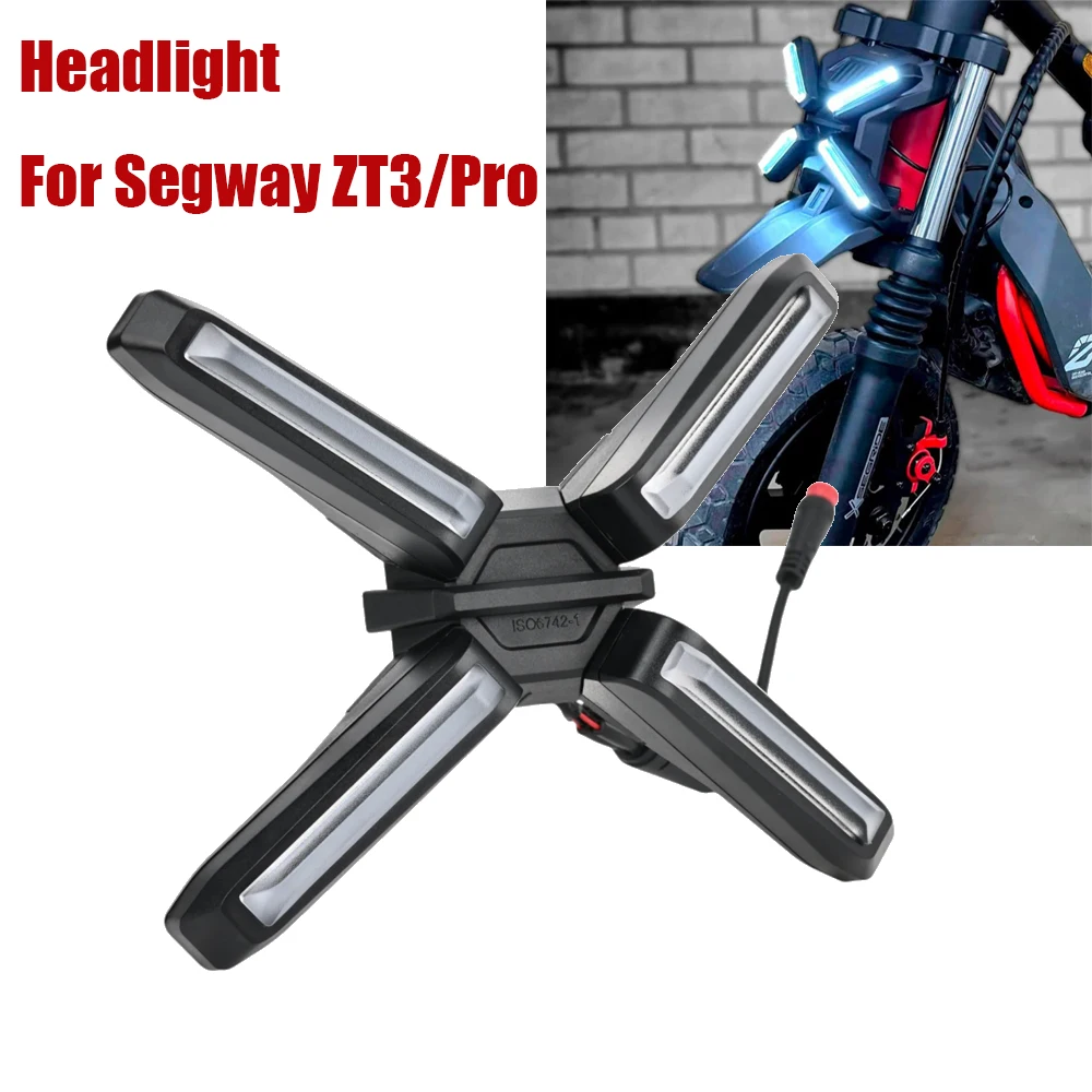 Scheinwerfer für Segway ZT3/Pro Elektroroller Zubehör Original X-förmiges 4W Superhelles Frontlicht Ersatzteile
