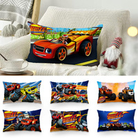 Pillow Covers Cartoon Blaze and the Monster Machines Sofa Decorative Home Double-sided Printing Short Plush Cute Cushion Cover