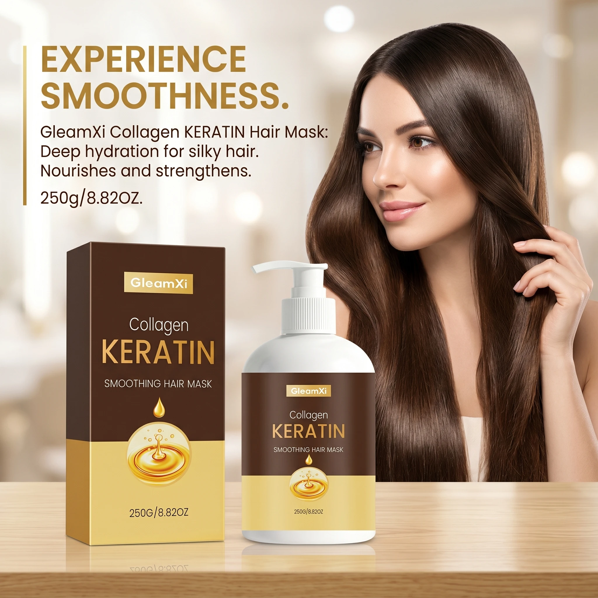Collagen Keratin Hair Mask Conditioning Smoothing Repair Dry Damaged Hair,Frizz Control & Repairing Hydration Hair Mask