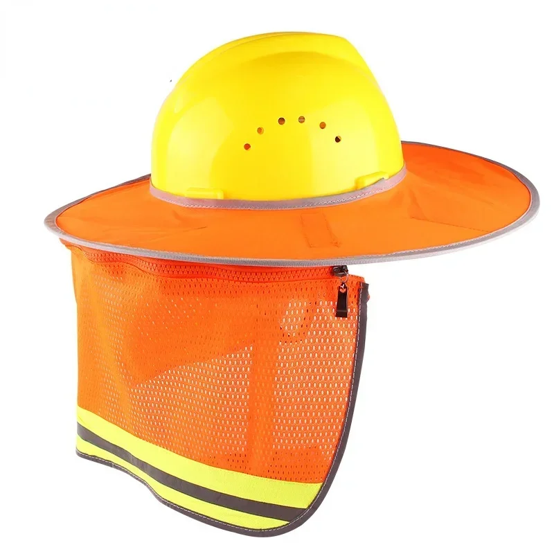 Summer Sun Shade Safety Hard Hat Neck Shield Helmets Reflective Stripe Useful Mesh Reflective Cap Cover for Construction Workers