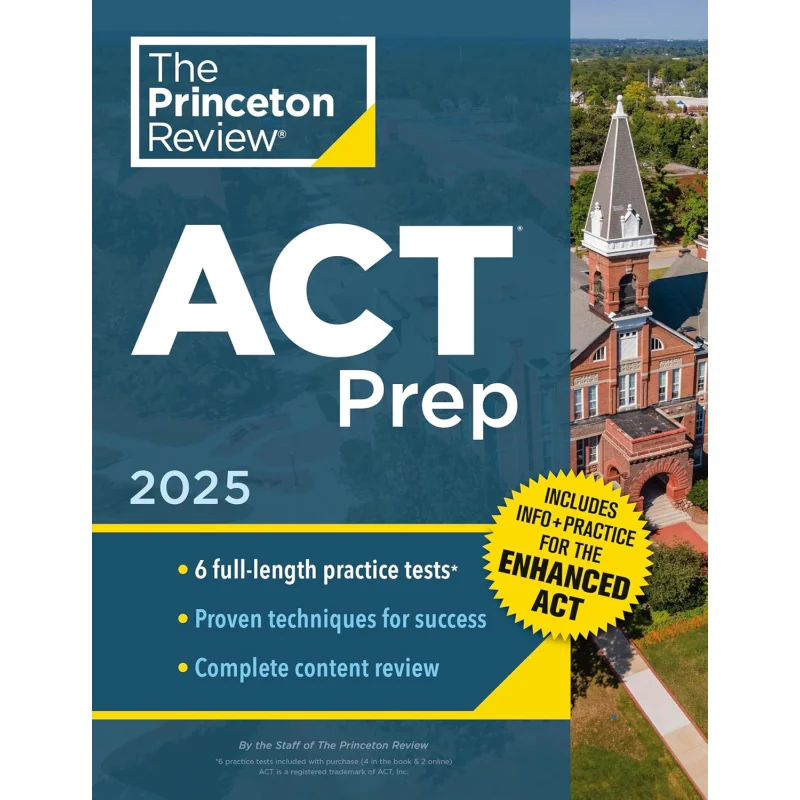 

Обзор Princeton ACT Prep 2025 6 Практика Тестов Обзор содержания плюс информационная практика для нового улучшенного ACT 2025 College Test P