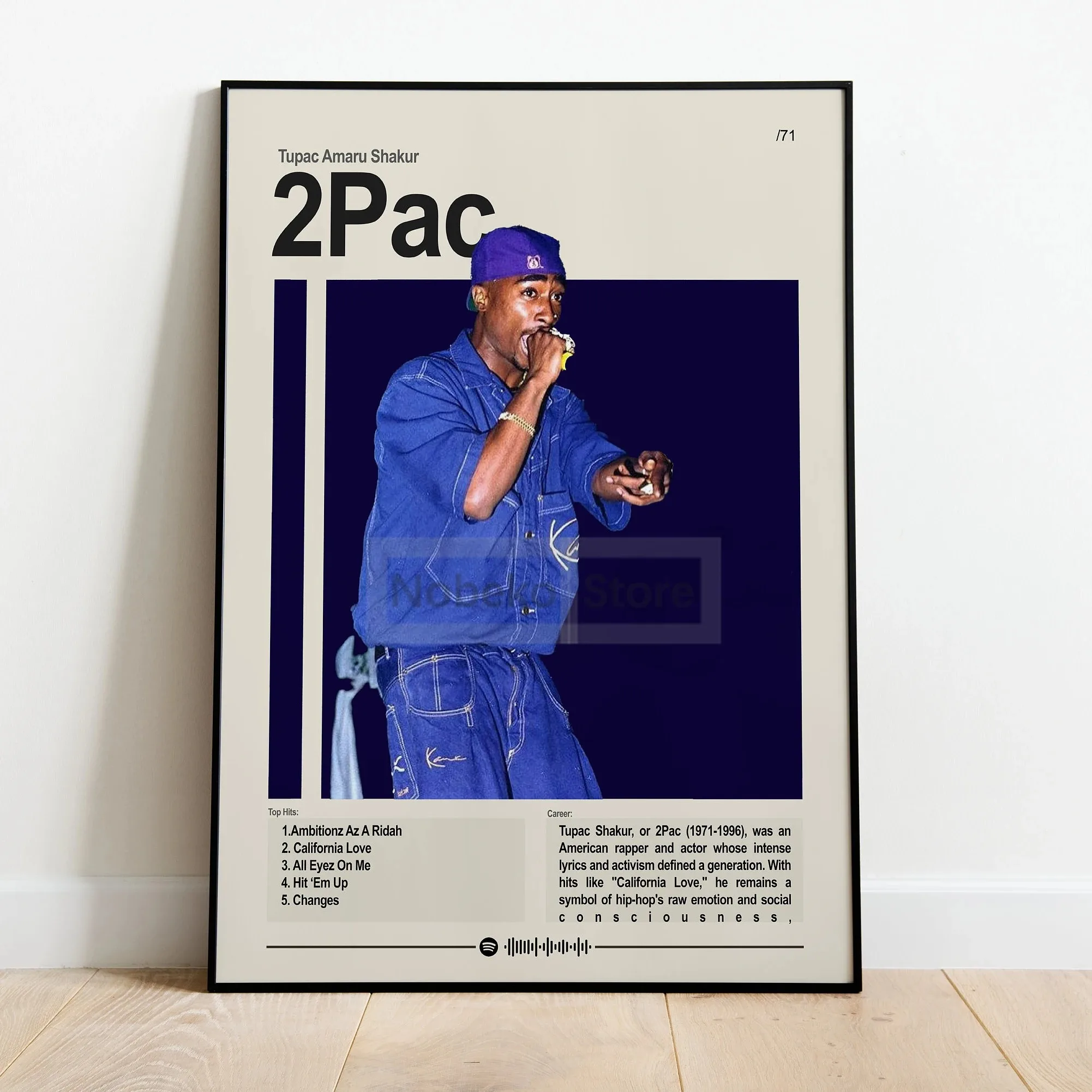 Rapper Hip-Pop Singer 2Pac XXX Eminem Kanye J.Cole Portrait Poster and Prints Canvas Painting Wall Art Pictures Home Room Decor