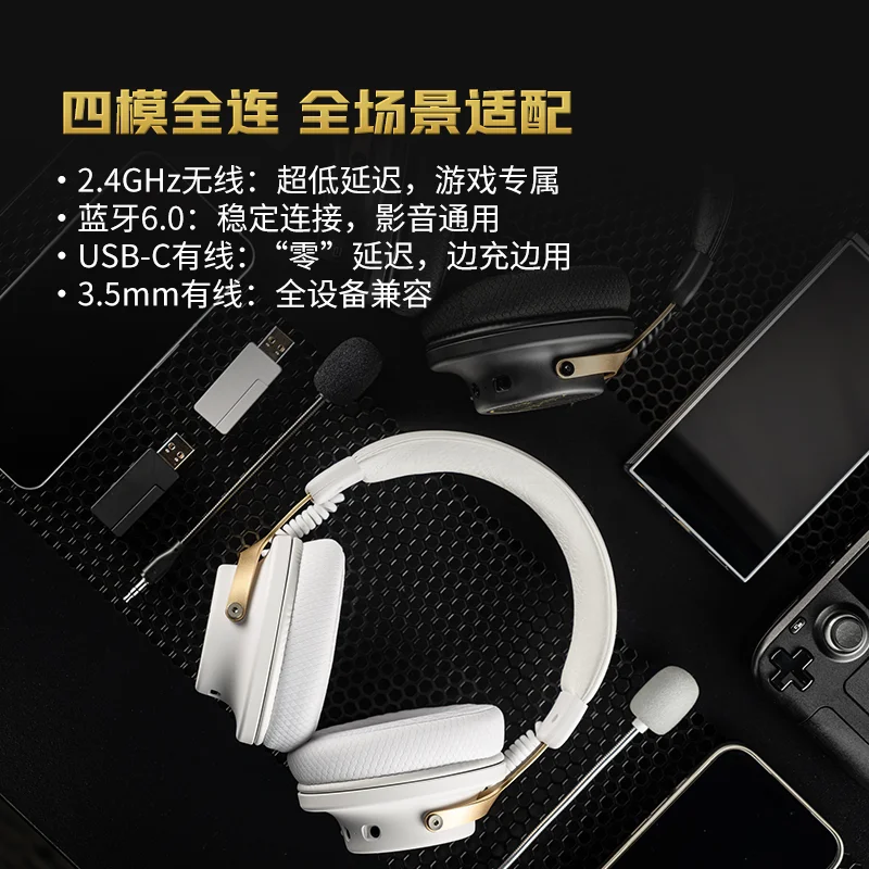 Moondrop GM01 Pro Headset 4 Mode Bluetooth 6.0 2.4GHz Wireless 50mm Driver Ultra Light AI Noise Cancelling Mic for PC PS5