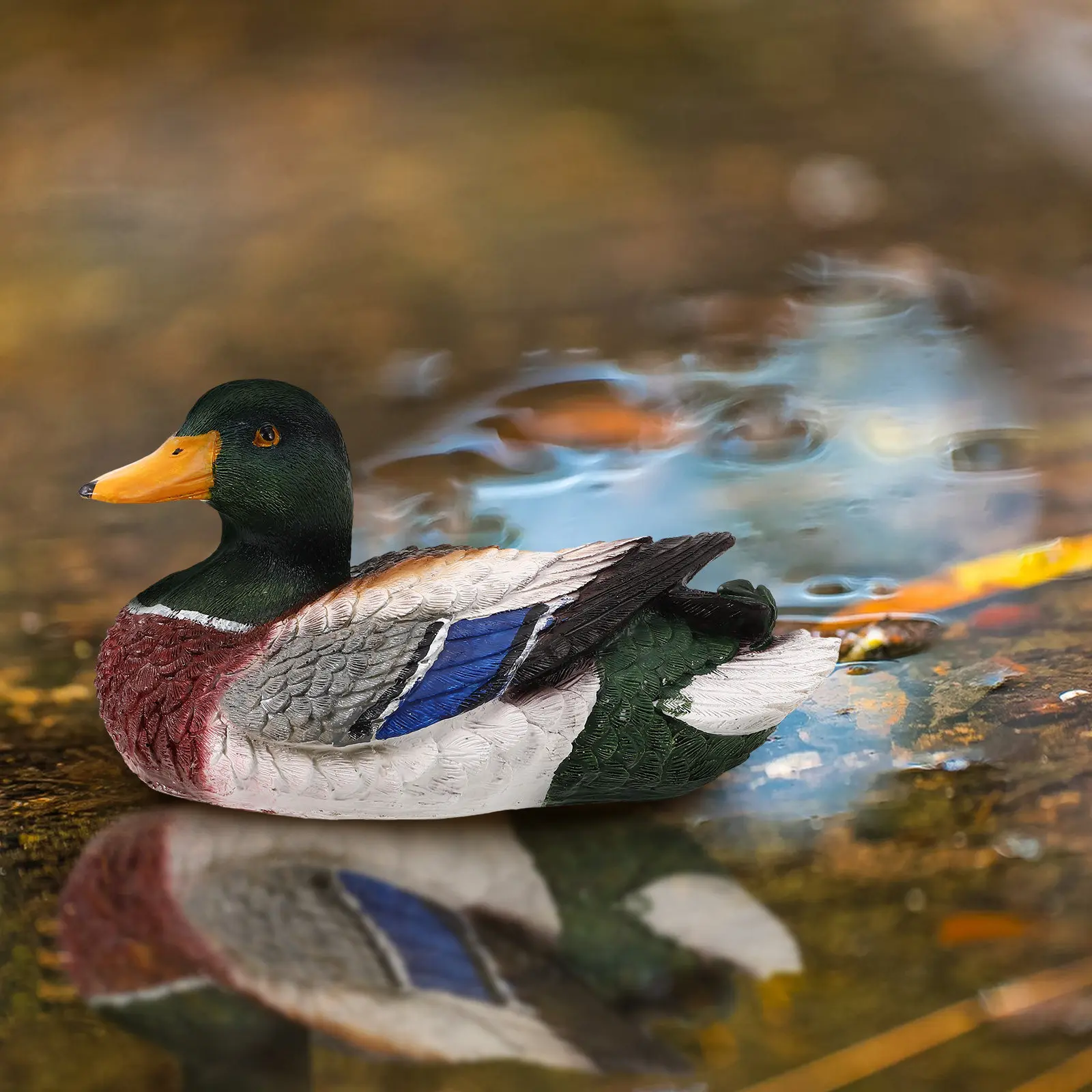 

Плавающая утка из смолы: садовая скульптура, украшение для пруда, уличная ландшафтная фигурка животного, декор для сада, статуэтки из смолы