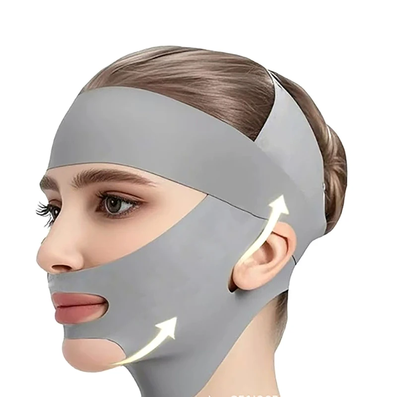 Correa de máscara transpirable en forma de V, reductor de doble barbilla, vendaje adelgazante para la cara, cinturón de levantamiento facial, tensor de doble cubierta, correa delgada