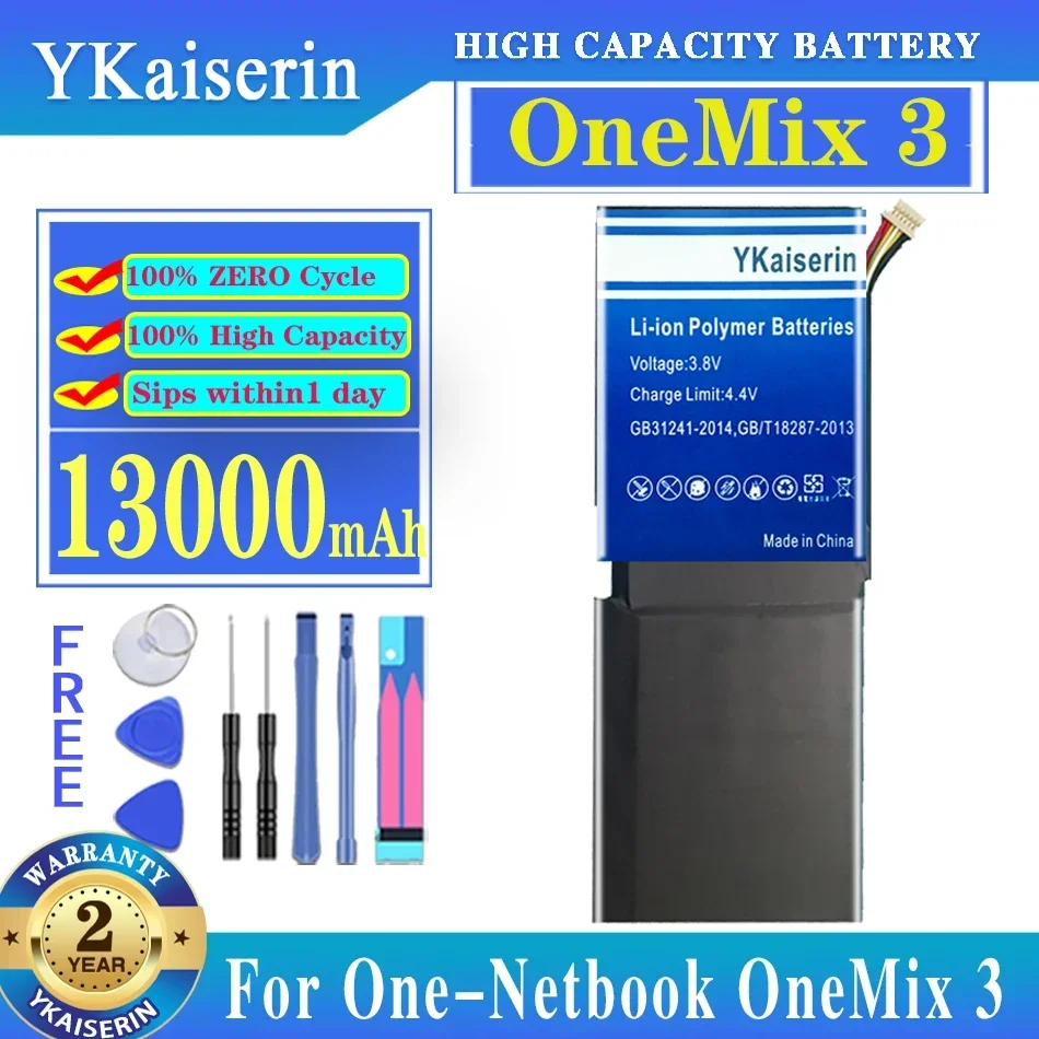 

YKaiserin 13000mAh Replacement Battery For One-Netbook OneMix3 OneMix 3 Batteries + Free Tools