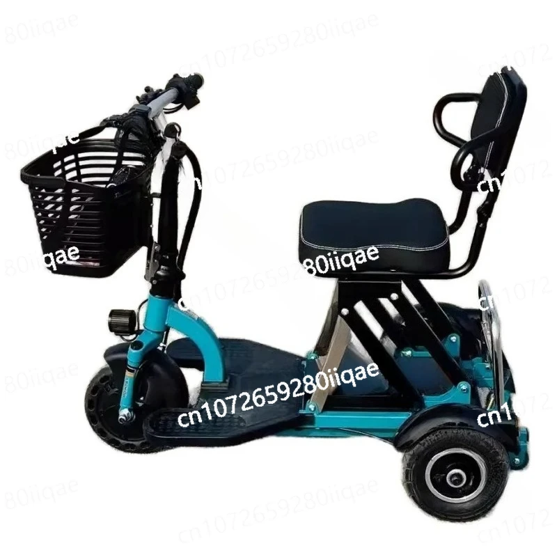 Small Folding Mobility Electric Tricycle Vehicle Removable Battery for Family 3 Wheel  Electric Scooter with Pull Rod