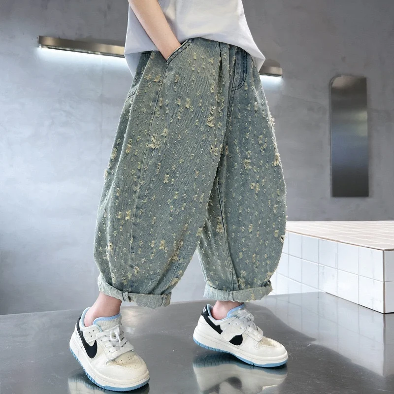 الفتيان فتاة هول الجينز السراويل نوعية ممتازة القطن جديد عارضة بناطيل أطفال طفل رضيع مريحة الاطفال ملابس الأطفال #1