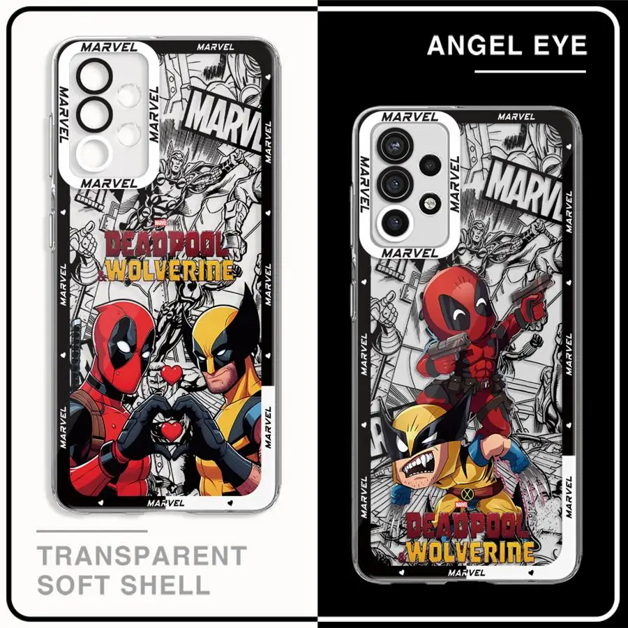 Marvel Deadpool And Wolverine Cartoon Phone Case for Samsung Galaxy A14 A13 A15 A23 4G A34 A33 A53 A25 A24 A73 A35 A55 5G Cover image 2