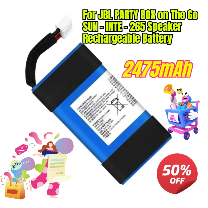 

2475mAh for JBL PARTY BOX on The Go SUN - INTE - 265 Speaker Rechargeable Battery