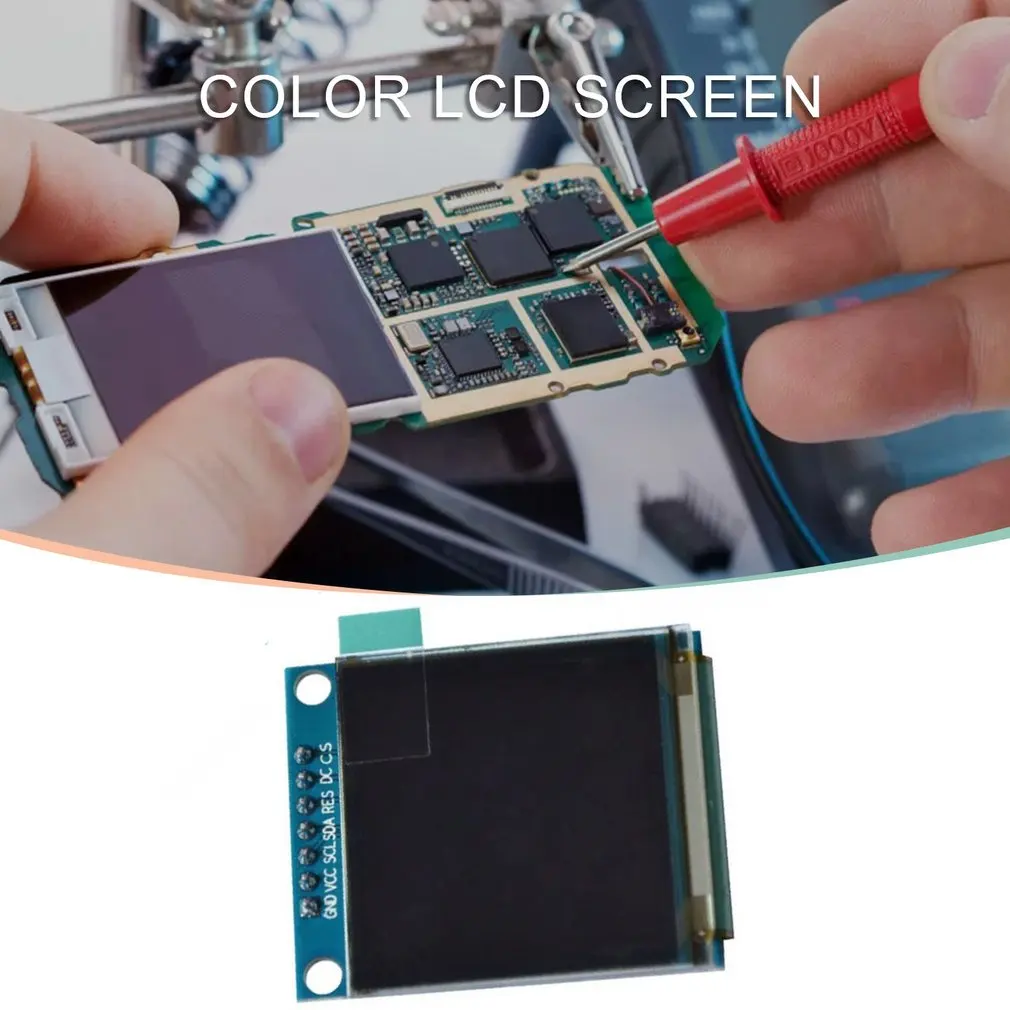 Tela de exibição do módulo OLED a cores, SSD1351, 128 RGB x 128 Drive, IC, SPI Interface para 51 STM32, 1,5"