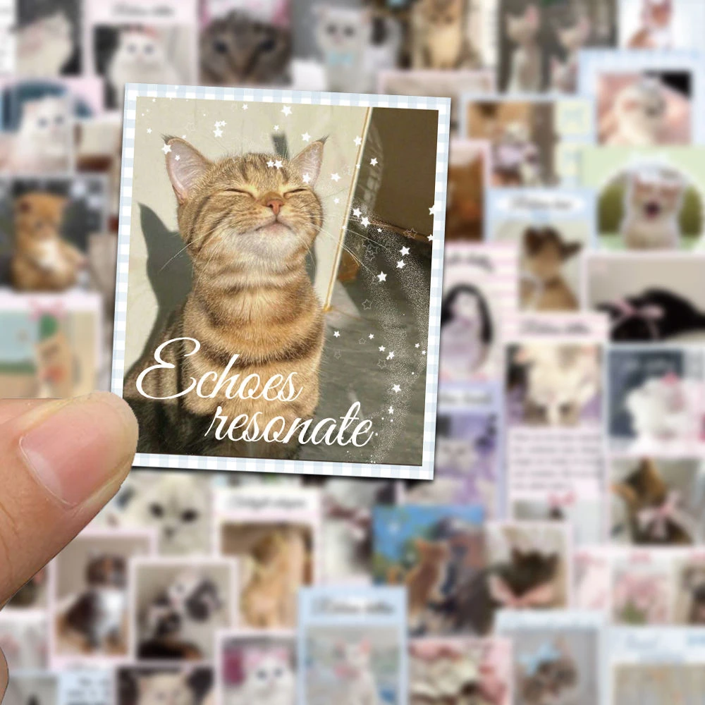 10/30/50pcs Ballet Style Cute Animal Cat Aesthetic Stickers INS Style Decal DIY Skateboard Phone Luggage Kawaii PVC Sticker Gift