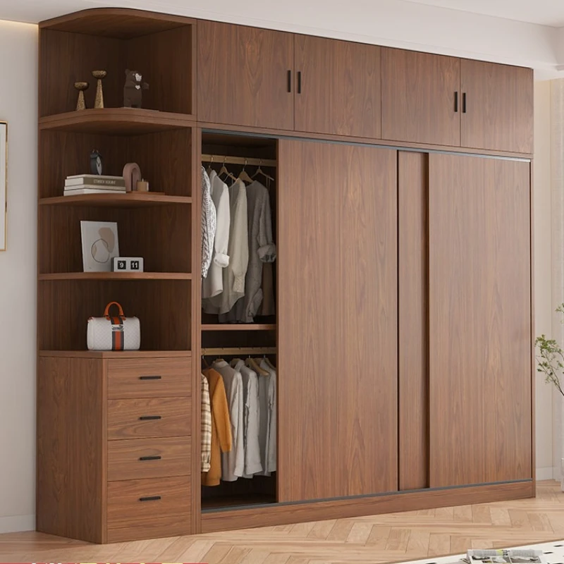 retro style large clothes closet modern bedroom household sliding door Wardrobe small apartment comoda para roupa home furniture