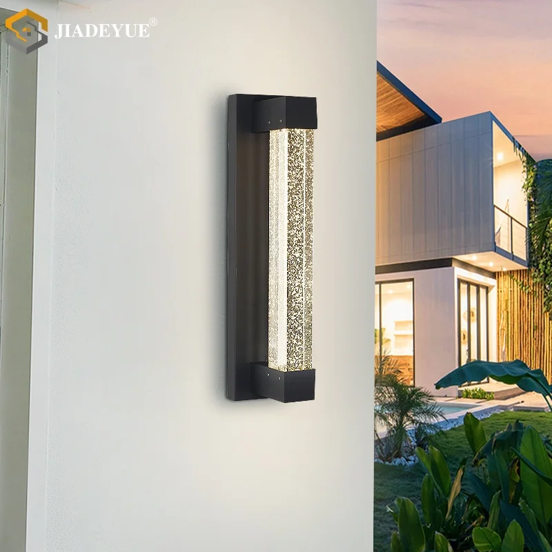 Outdoor waterproof crystal wall lamp IP65 simple modern courtyard entrance balcony garden exterior wall lamp