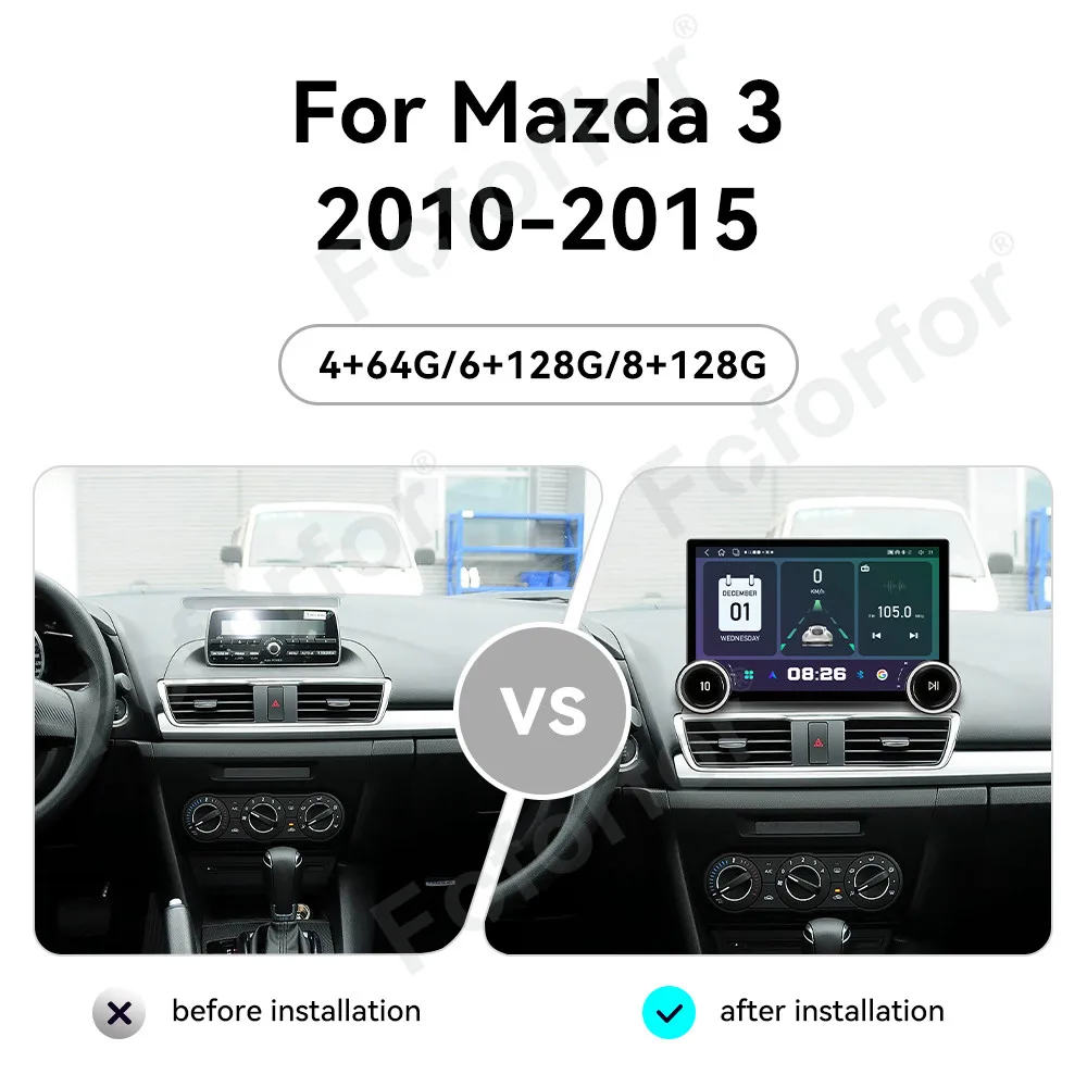 High End Slim 11.5 Inch Android 15 HD Touch Carplay Android Auto Multimedia GPS Touchscreen Head Unit For Mazda 3 2010-2015