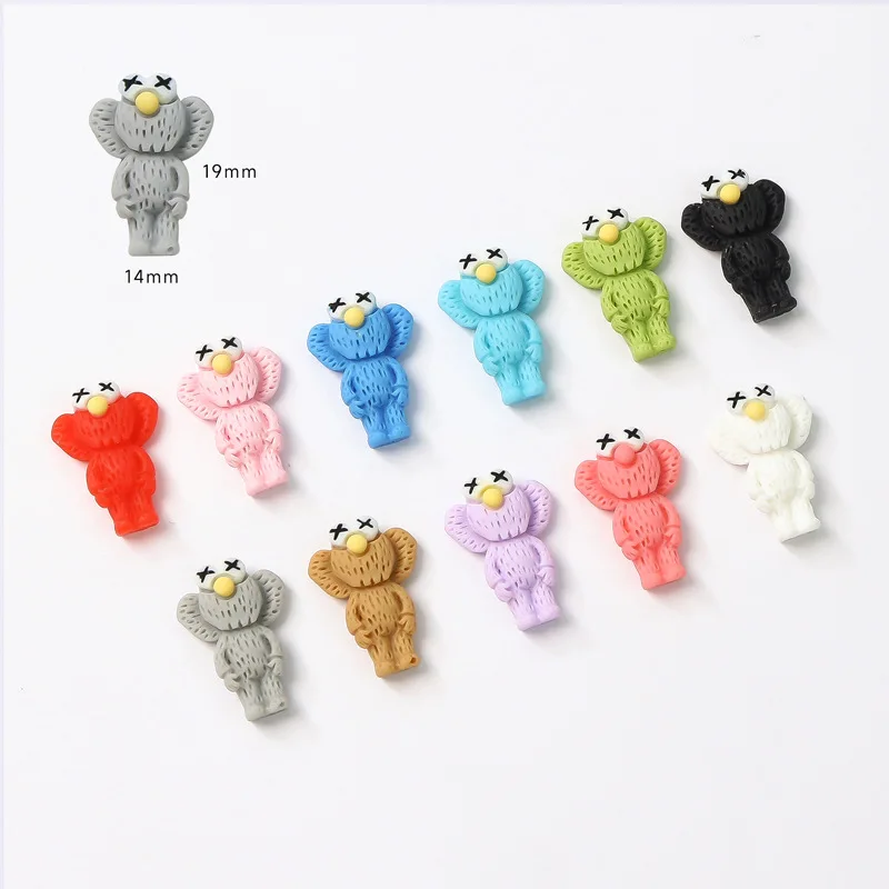 10Pcs/Lot Big Ear Dog Candied Hulu String Cream Glue DIY Resin Cute Cartoon Jewelry Accessories Material Hairpin Head Rope Earri