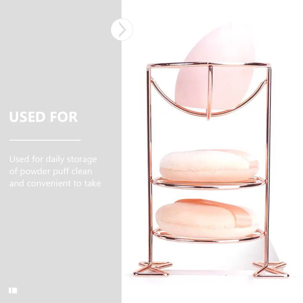 

2 Pcs Metal Beauty Egg Holder Travel Makeup Sponge Powder Puff Display Stand