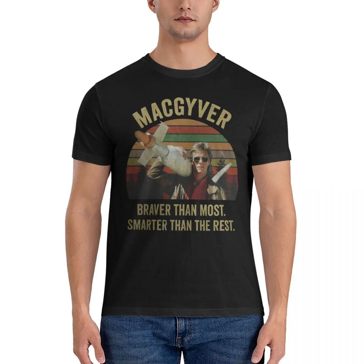 Macgyver Macgyver Tv Show Scar Father\'S Day T Shirts Washed Men Graphic T-Shirt Cotton Harajuku Vintage Oversized Tops 2024 New