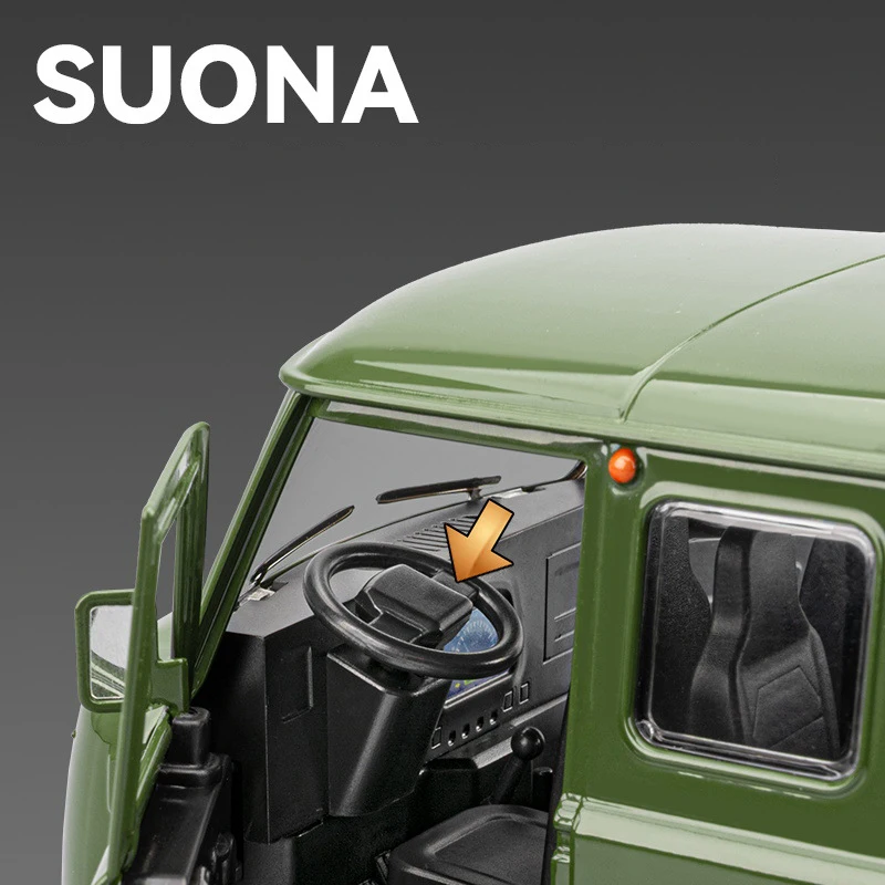 1:18 러시아 UAZ 여행자 버스 합금 자동차 모델 소리와 빛 뒤로 당겨 어린이 장난감 수집품 생일 선물