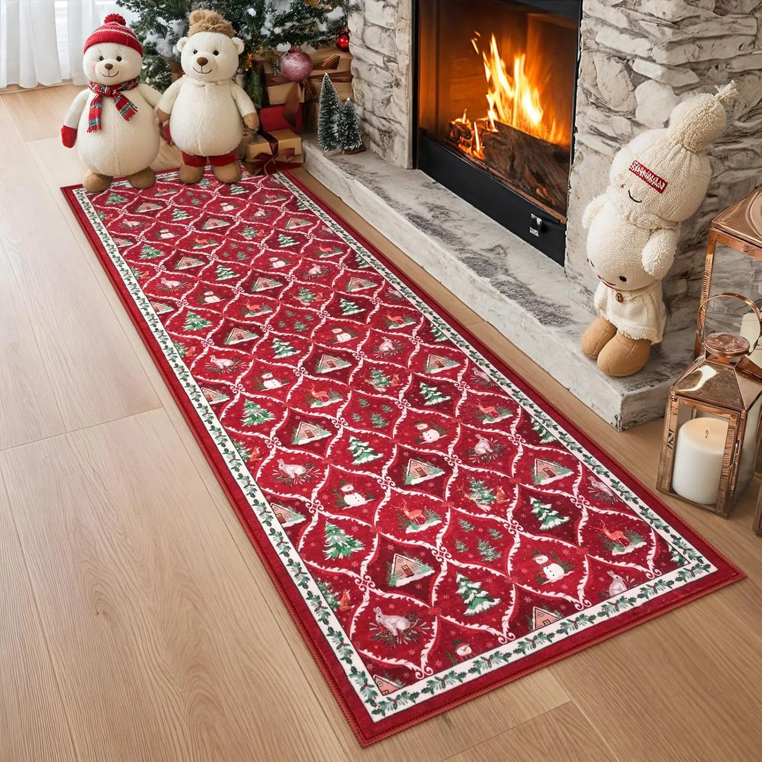 

Runner Rug Corridor Carpet Non-slip Machine Washable Foldable Floor Mat Christmas Carpets Long Size Home Decoration Mats 롱 카펫