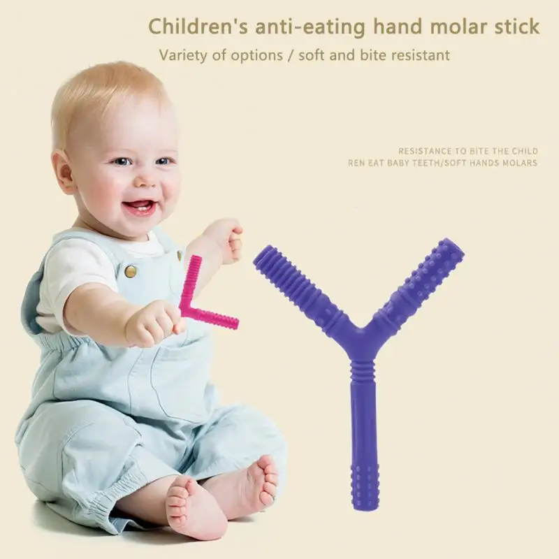 Tubo de masticación para niños, mordedor masticable en forma de Y, Motor Oral para bebé, juguetes de terapia sensorial para autismo, herramienta de terapia del habla, mordedor de tubo hueco